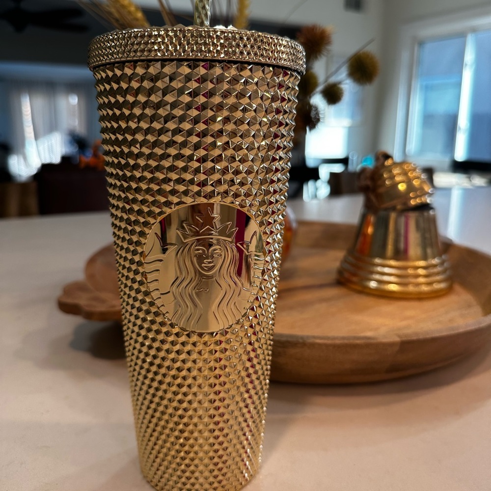 Gold studded Starbucks tumbler 2022